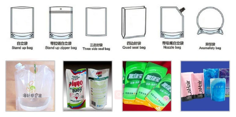 Liquid Fruit Juice Edible Oil Tomato Sauce Stand up Bag Spout Pouch Filling Sealing Packing Machine