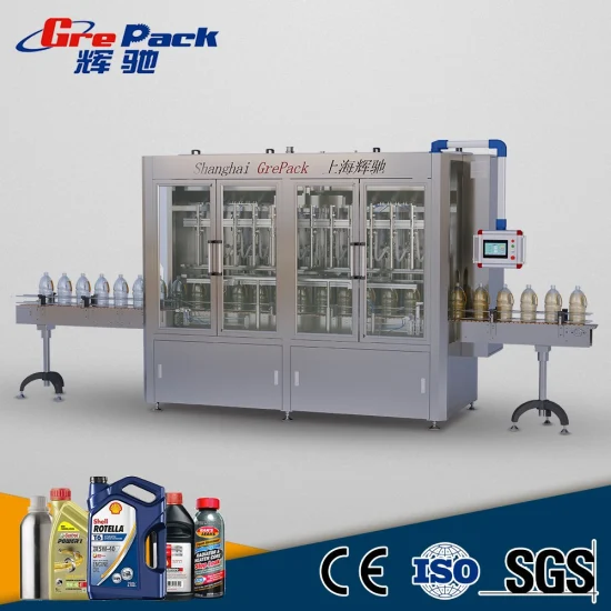 High Accuracy 0.5-5L Motor Oil Brake Oil Engine Oil Petrol Oil Antifreeze Lubricant Oil Bottle Filling Capping Bottling Packing Machine