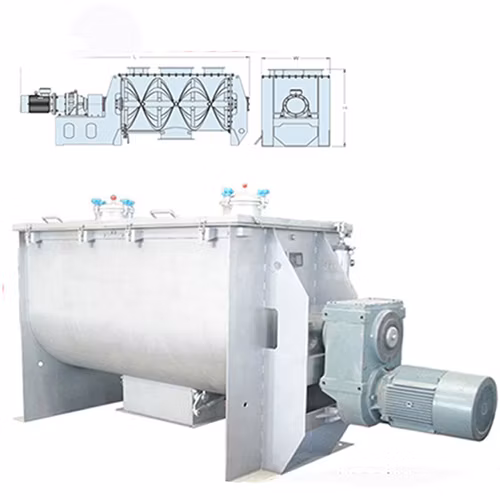 PVC Recycled Material Granule Horizontal Drying Mixer Powder Granule Can Be Stirred